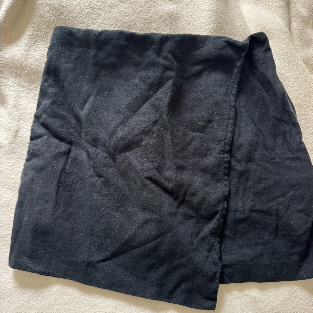 Abercrombie Black Linen Wrap Skort Size M